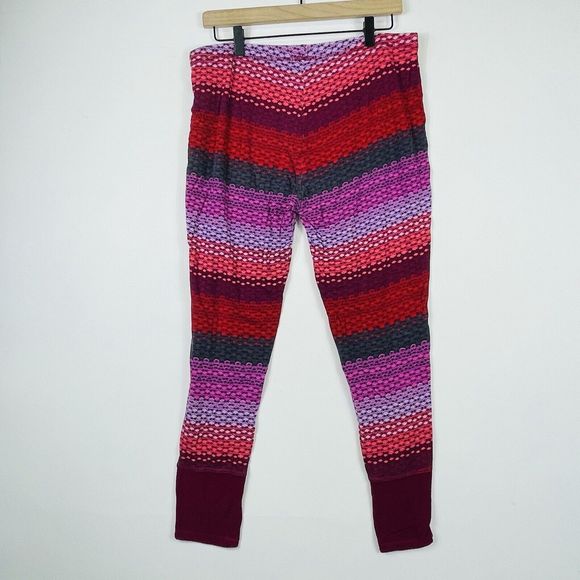 Josie‎ Natori Pink Red Stripe Pattern Lounge Pajama Pants Womens Sz Large 12 14 - Picture 4 of 6